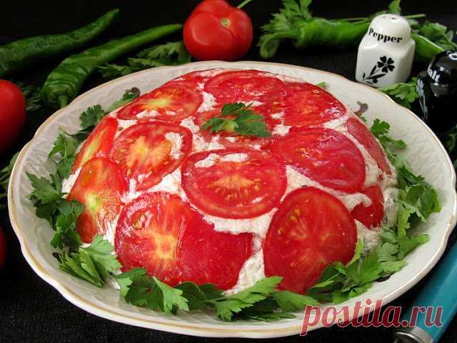Летняя закуска из творога и овощей 