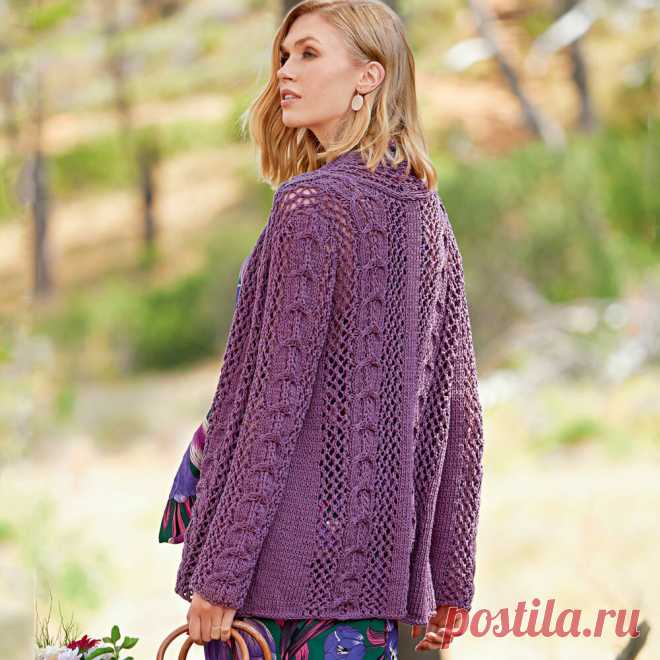 Кардиганы, модели спицами/ вертикальный сетчатый узор, широкая резинка, спущенные петли/описание+схемы. | Вязание 