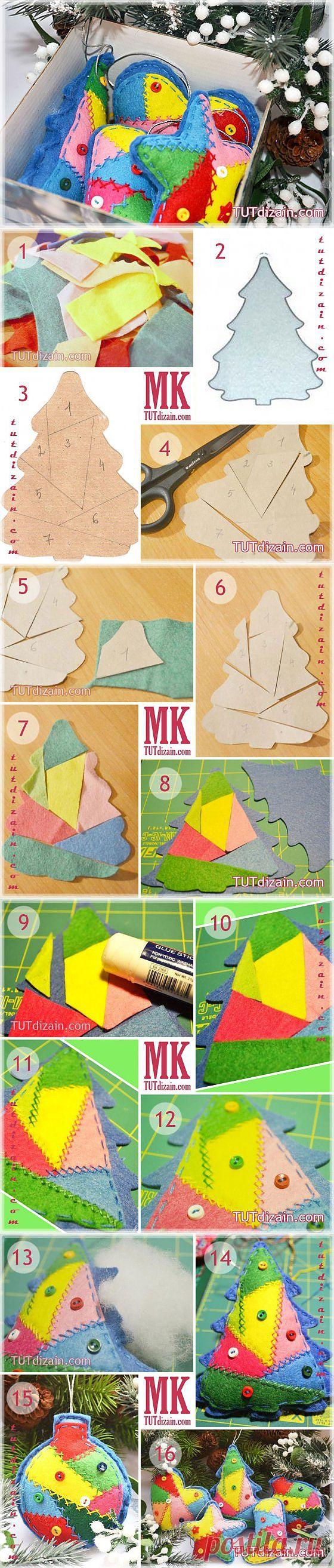 Фетровые игрушки на елку » Планета рукоделия