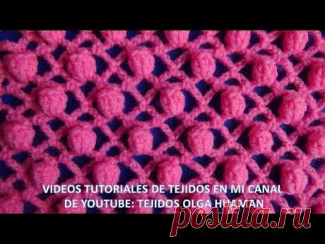 punto popcorn tejido a crochet para polo