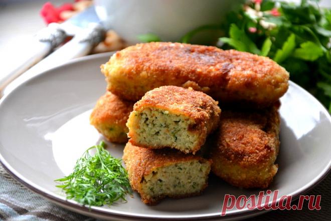 Рыбные палочки с кабачком и укропом
Вкуснейшие рыбные палочки с добавлением в фарш из трески кабачка и укропа.