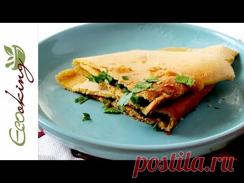 Нутовые блины и Нутовая лепешка с зеленым луком (из 2-ух ингредиентов) / vegan (постные) / БГ