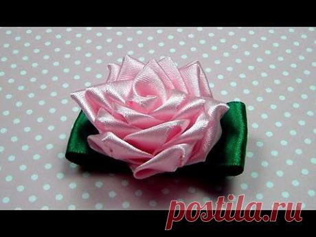 ▶ * Роза Канзаши из Атласной Ленты * Мастер-класс. / Ribbon Rose, Kanzashi Flower Tutorial DIY - YouTube