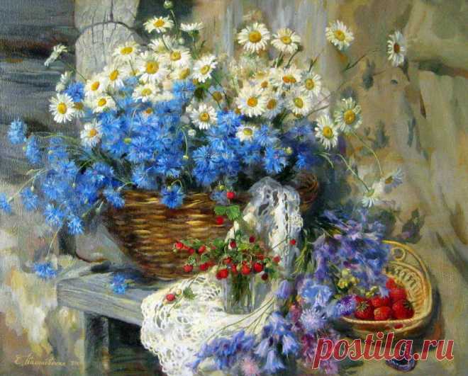 Целый мир из цветов полевых в душевных работах Екатерины Калиновской Художница Калиновская Екатерина Михайловна. Мир потрясаюших летних цветов полевых...
Говорят, что Екатерина Калиновская родилась в Белоруссии в городе Витебске. Однако, сама художница этого не подтвер…