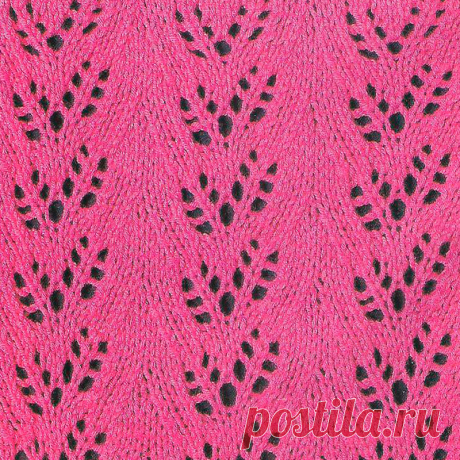 Узор № 190 - ажурные листья. Схему вязания и условные обозначения вы сможете увидеть на сайте.