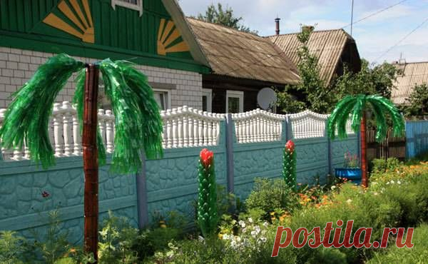 Поделки из пластиковых бутылок для декора дачи и сада: идеи, советы и 50 фото | Декор сада | DecorWind.ru
