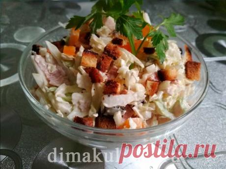 Салат из пекинской капусты с ветчиной и болгарским перцем