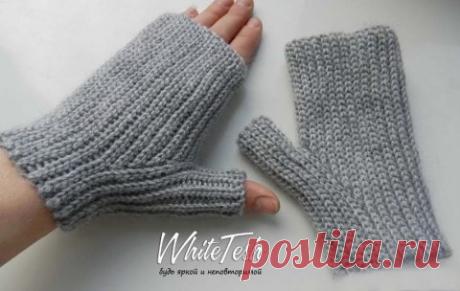 Митенки крючком унисекс, видео-урок