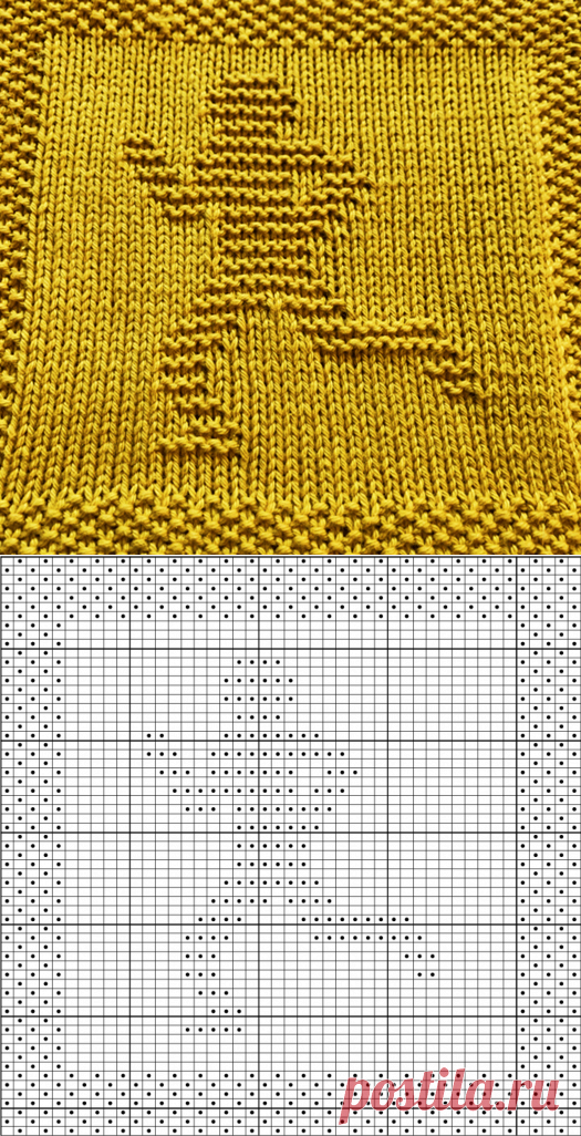 Скатерть для мытья посуды Free Runner или схема вязания афганского квадрата