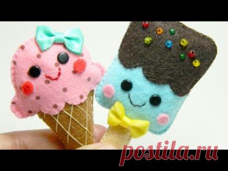How To Make Adorable Felt Ice Cream Brooches - DIY Style Tutorial - Guidecentral - YouTube