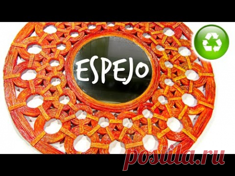 Оригинальная рама для зеркала из газетных трубочек. видео мастер - класс.