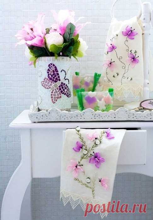 Вышивка бабочек лентами — Сделай сам, идеи для творчества - DIY Ideas