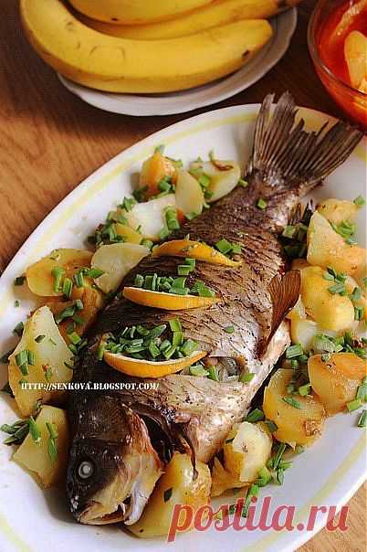 ЗАПЕЧЕННЫЙ КАРП С ГРИБАМИ