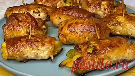 Закуска из мясных рулетиков с картофелем