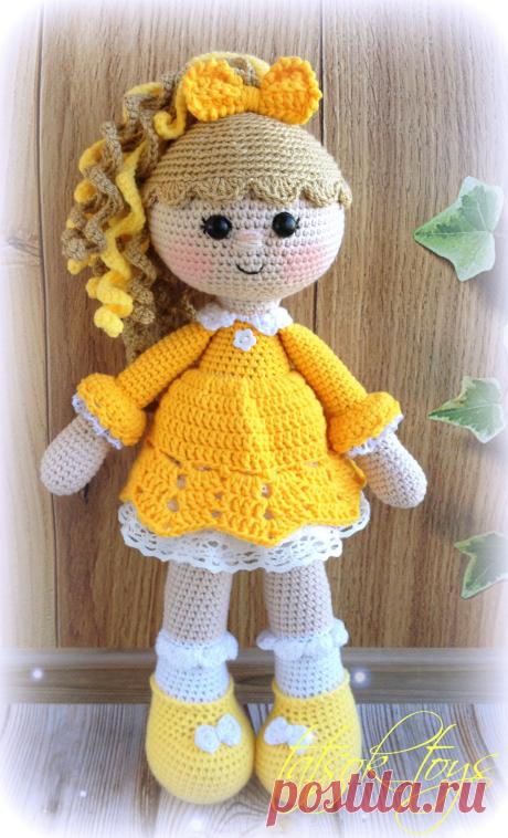 PDF Солнечная девочка Солей крючком. FREE crochet pattern; Аmigurumi doll patterns. Амигуруми схемы и описания на русском. Вязаные игрушки и поделки своими руками #amimore - большая кукла, куколка, девочка.