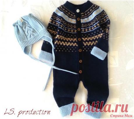 Комплект - комбинезон и шапочка будущему малышу из пряжи Ласковое детство. - Вязание - Страна Мам