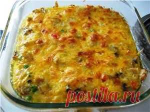 Рисовая запеканка с курицей и овощами
