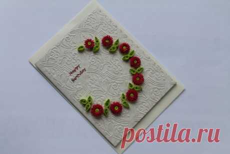 quilled flowers Happy birthday handmade by Especially4UHandmade