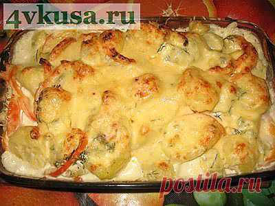 Картофель варёно-печёный с сырной заливкой | 4vkusa.ru
