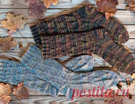 Мужские носки с рельефным узором  - схема вязания спицами. Вяжем Носки на Verena.ru ​Схема и описание вязания на спицах мужских носков с рельефным узором из журнала «Сабрина. Спецвыпуск» №6/2016