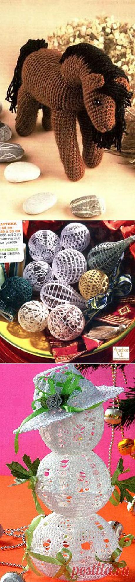 Новый год 2014 - подарки, идеи, украшения. Лошадка крючком.