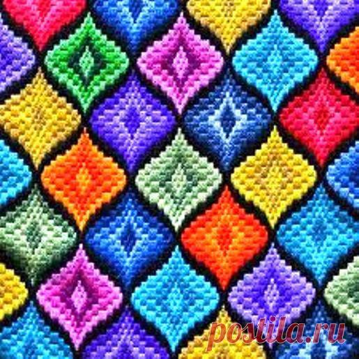 Флорентийская вышивка барджелло.Вышивка барджелло схема | Домоводство для всей семьи