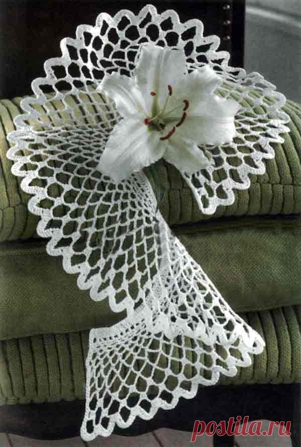 Схемы вязанных крючком ажурных воротничков