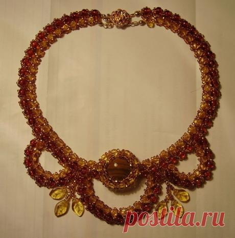 колье Янтарина | biser.info - всё о бисере и бисерном творчестве