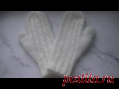 ВЯЖЕМ ВАРЕЖКИ ПОПУЛЯРНЫМ УЗОРОМ РЕЗИНКОЙ ПАТРОНТАШ ИЗ ПРЯЖИ ПУХ НОРКИ. КОМПЛЕКТ ШАПКА + ВАРЕЖКИ.