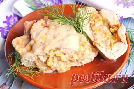 "Кармашки" из куриной грудки с болгарским перцем - вкуснотища Предлагаю вам еще один замечательный рецепт, благодаря которому получаются вкусные «кармашки» из куриной грудки со сладким перцем. 