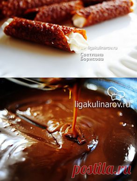 Английские хрустящие трубочки или Brandy Snaps – рецепт с фото от Лиги Кулинаров, пошаговый рецепт