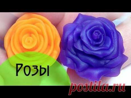 РОЗА из полимерной глины! (мастер-класс для начинающих) - YouTube