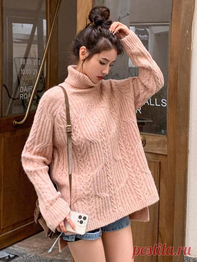 Свитер с широкими жгутами (схема узора)
