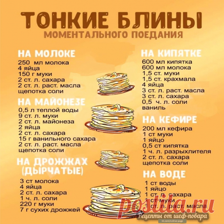 🥞 Пожалуй, самые простые способы приготовления блинов из всех!