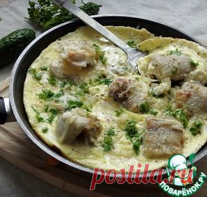 Минтай в омлете - кулинарный рецепт