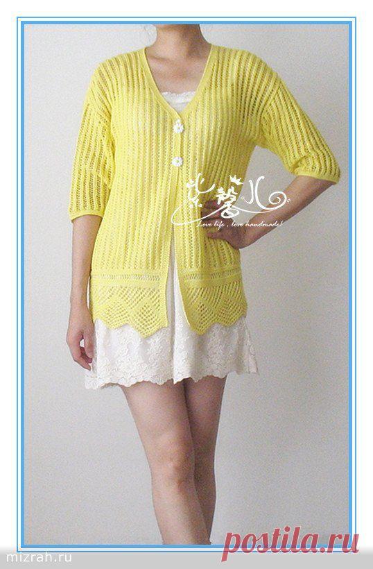 Легкий кардиган для леди спицами с переводом усл. обозначений