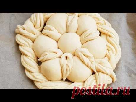 Красивый Цветок из дрожжевого теста | Golden Bakery