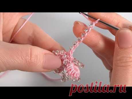 Beautiful Crochet❤️🌹Flower with Beads/More Tutorials ‪@elenarugal‬