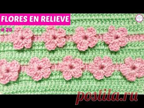 PUNTO CROCHET FLORES EN RELIEVE # 26