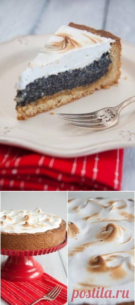 Маковый пирог с марципаном и меренгой. Рецепт