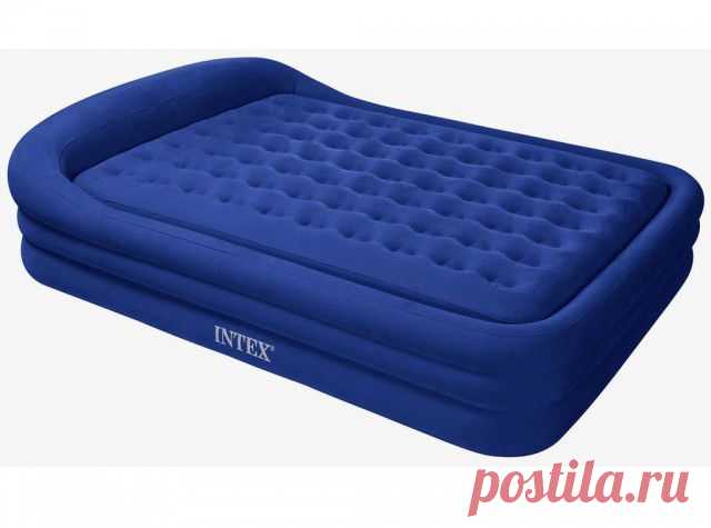 Кровать надувная INTEX КОМФОРТ, Heather Gray, Queen, флок, 152х203х23см