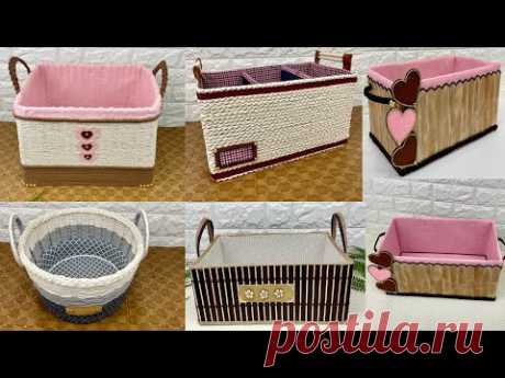 5 Diy Basket/ Diy Storage Basket/ Handmade Organizer Basket/ سبت منظم يدوي