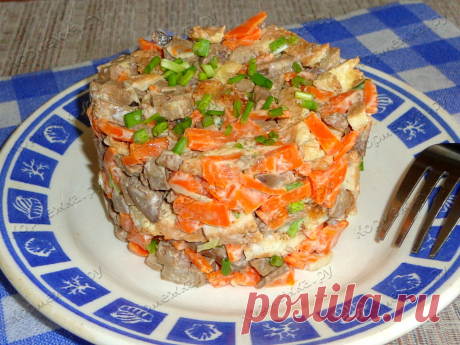 Салат из печени с блинчиками - Кормежка.ру