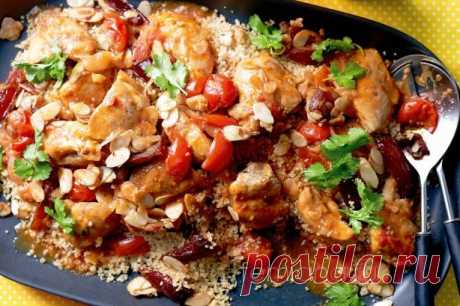 Курица с кус-кусом и финиками (очень вкусно и быстро)