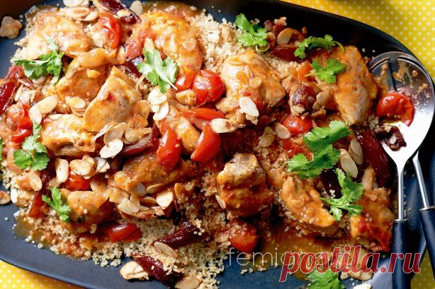 Курица с кус-кусом и финиками (очень вкусно и быстро)