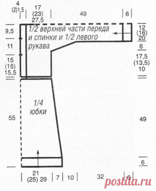 Dress with knitted across the bodice