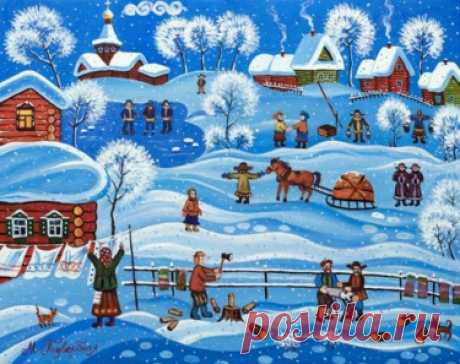 PRIMITIVE Oil Painting (NAIVE) - Maria Podverbnaya