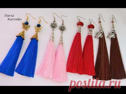 DIY Серьги кисточки из лент своими руками. Много красивых вариантов!