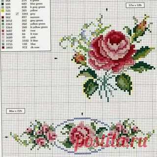 вышивка розы крестом схемы: 26 тыс изображений найдено в Яндекс.Картинках