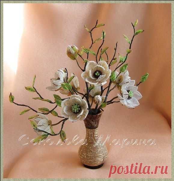 Цветы и деревья из бисера